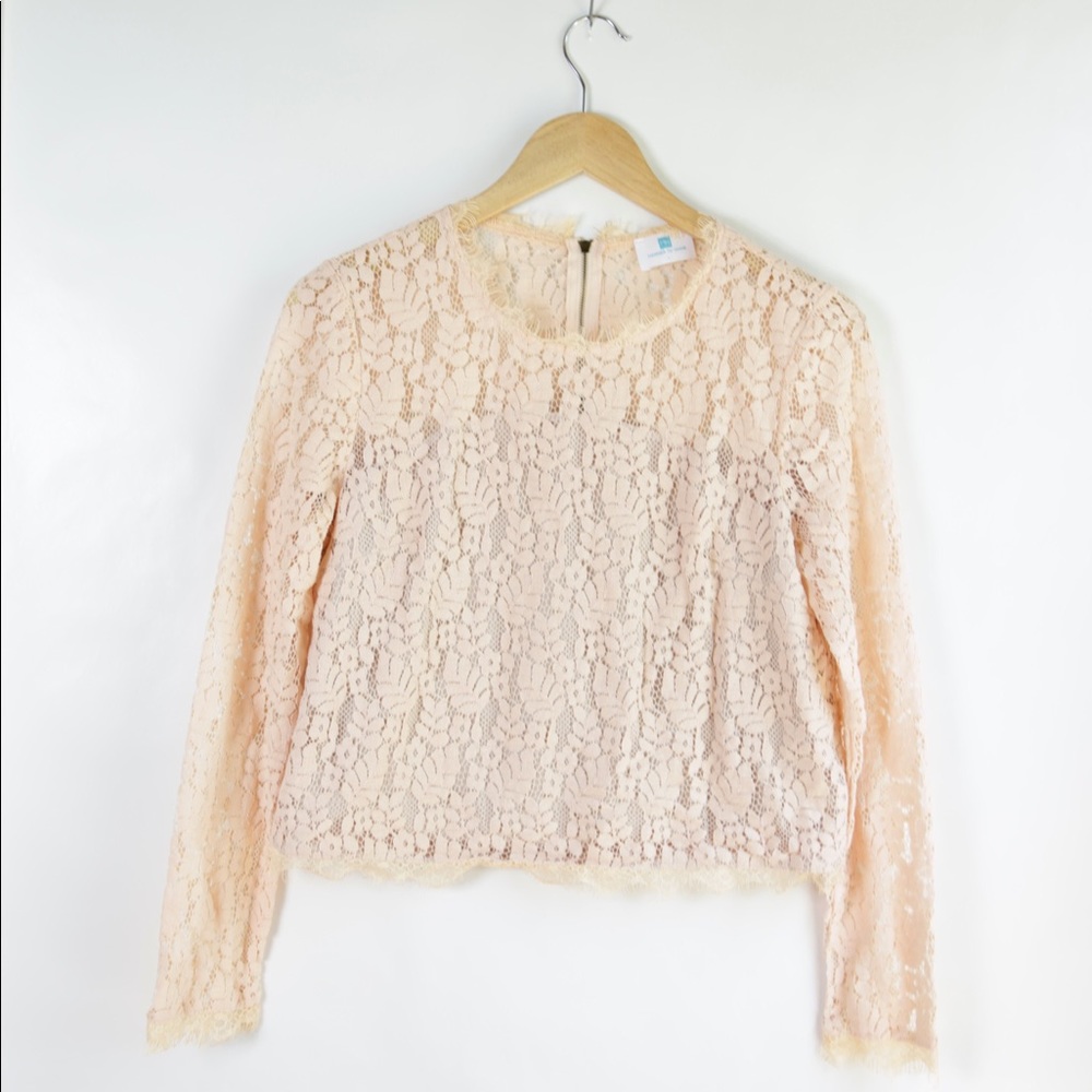 Hanger to Home Lace Long Sleeve Crop Top